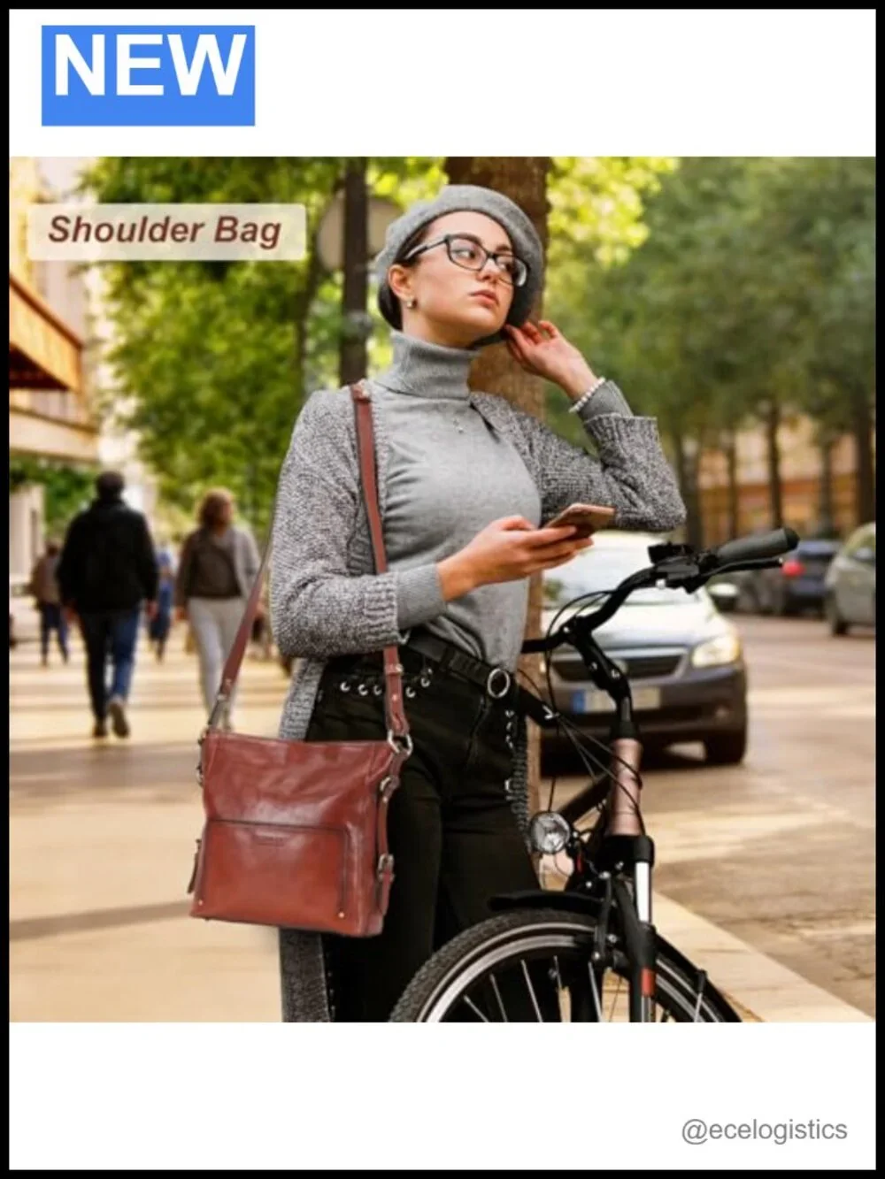Hobo Italian Full Grain Leather Purse Crossbody Fits iPad